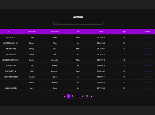 User List project
